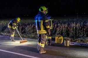 Elektrofahrzeug landet nach Unfall im Maisfeld